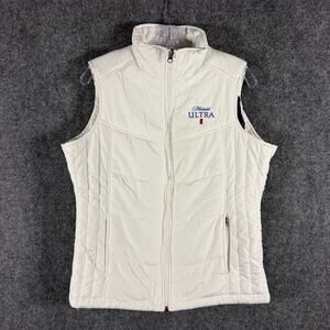 Michelob Ultra Vest Women's M White Port Authority Insulated Beer Logo Full Zip